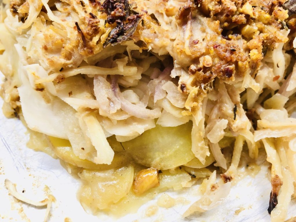 Kartoffel-Weißkraut Gratin mit Miso