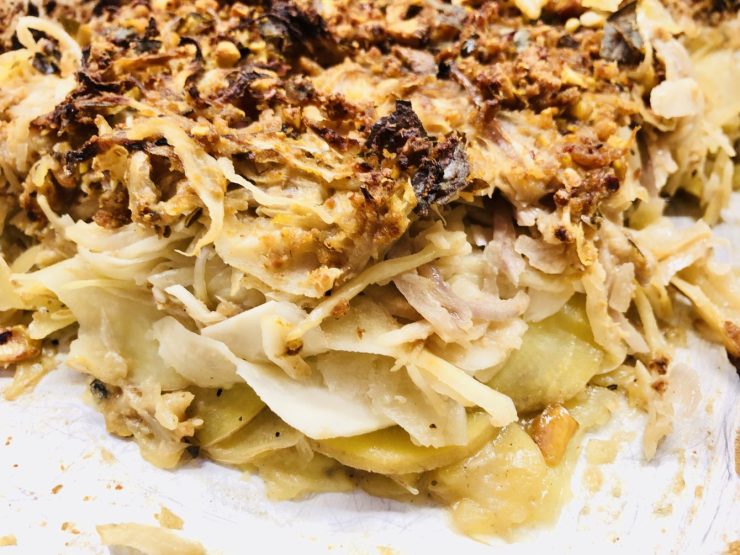 Kartoffelgratin mit Miso Weikohl