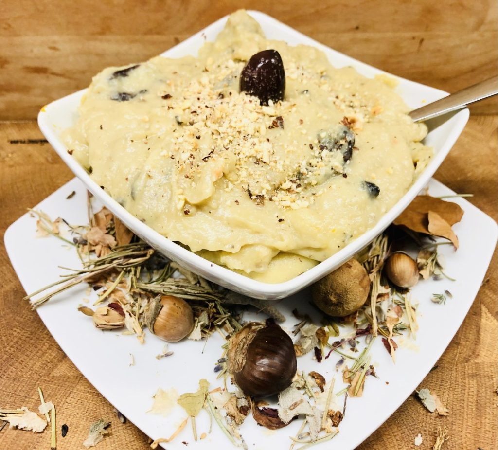 Korsisches Kartoffelpüree mit Maronen und Oliven