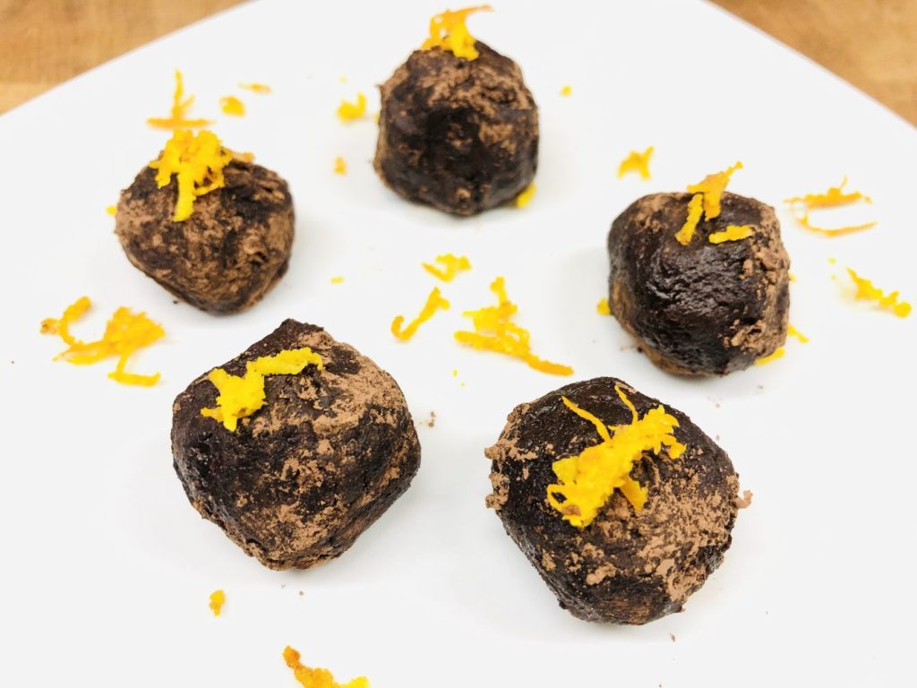 Schoko Trüffel mit Orangen und Ingwer