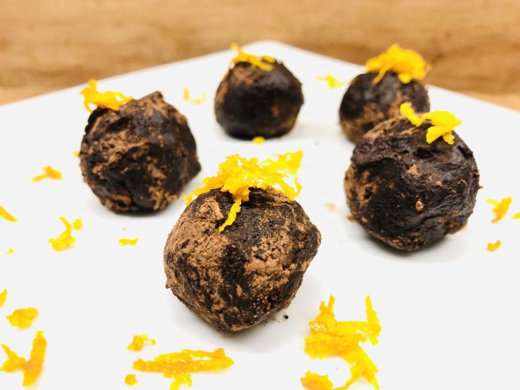 Schoko Trüffel mit Orangen und Ingwer
