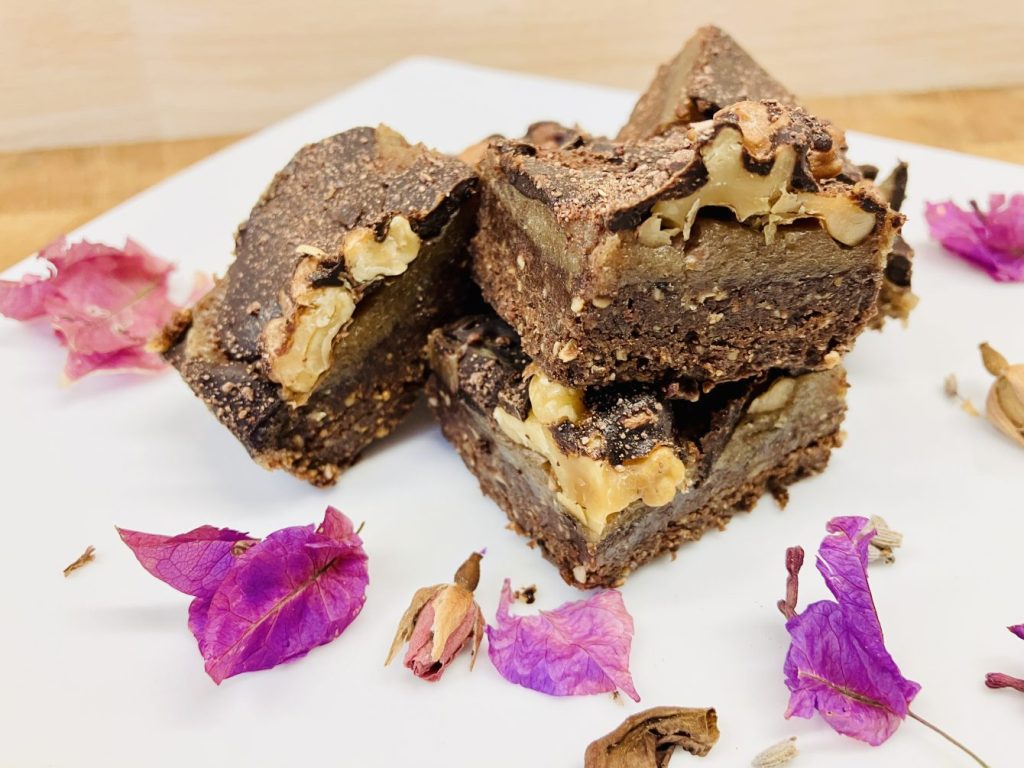 Walnuss Karamell Brownies