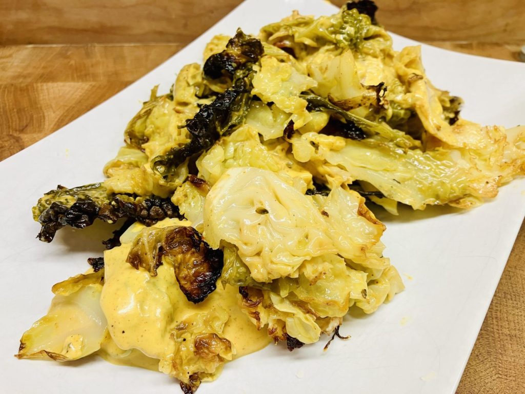 Roasted Savoy Cabbage with Create Shawarma Sauce