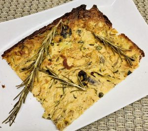 Zucchini Zwiebel Kichererbsen Fladenbrot Farinata Scarpaccia