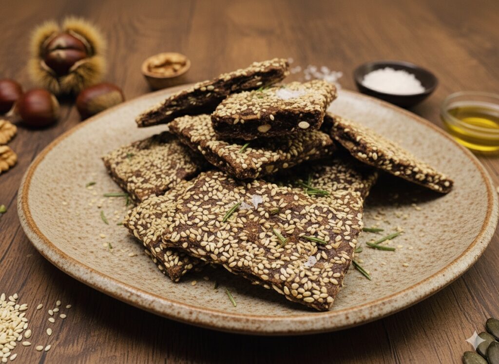 Buchweizen-Kastanien-Walnuss-Cracker