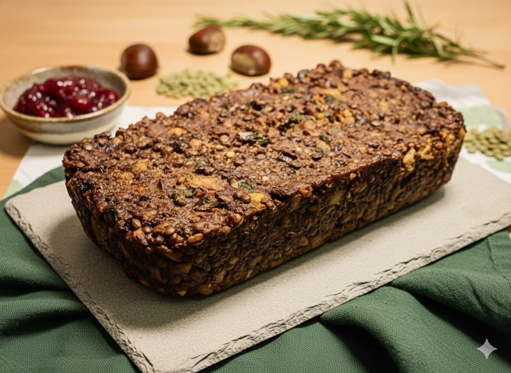 Linsen-Kastanien-Terrine mit Herbstgemüse & frischen Kräutern 🍂🌰 --- 🇬🇧 Lentil & Chestnut Terrine with Autumn Vegetables and Fresh Herbs
