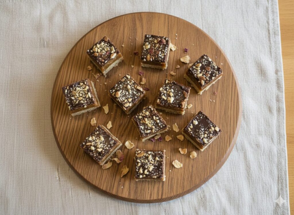 Einfache Honig-Mandel-Karamell-Riegel