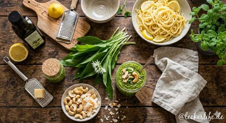 Cremiges Bärlauch-Pesto mit Cashews & Kokos