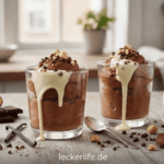 Mousse au Chocolat mit Maronencreme und Vanillesauce Kastanien-Schokoladenmousse mit Aqua Faba