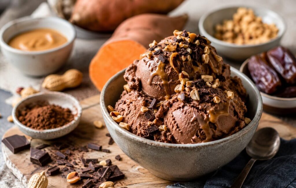 Süßkartoffel Schoko Crunch Nice Cream