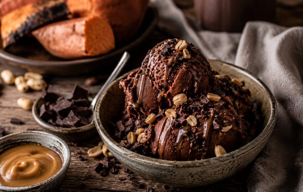 Süßkartoffel Schoko Crunch Nice Cream