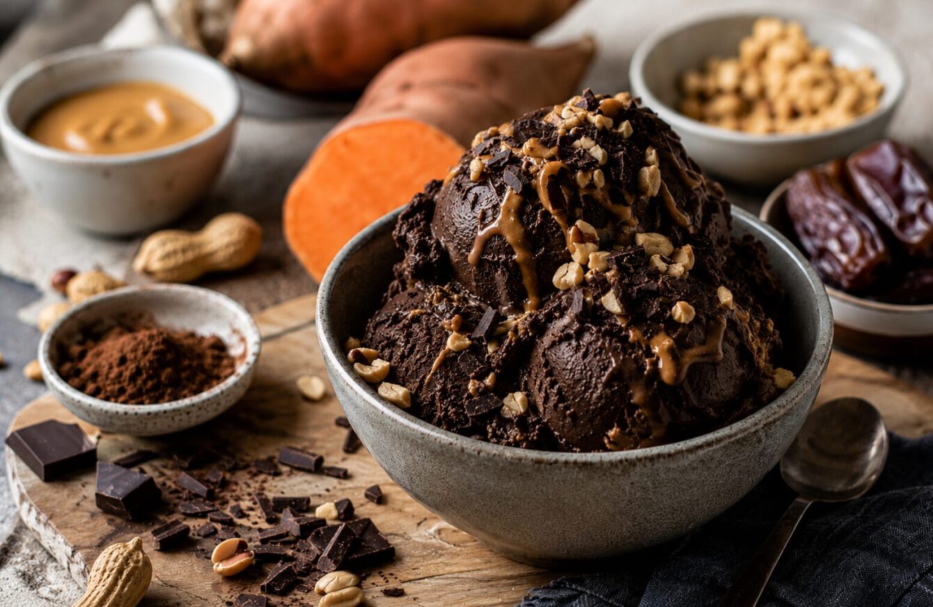 Süßkartoffel Schoko Crunch Nice Cream